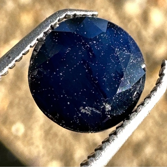 1.09ct Natural Ceylon Blue Sapphire Round Cut - Picture 13 of 17